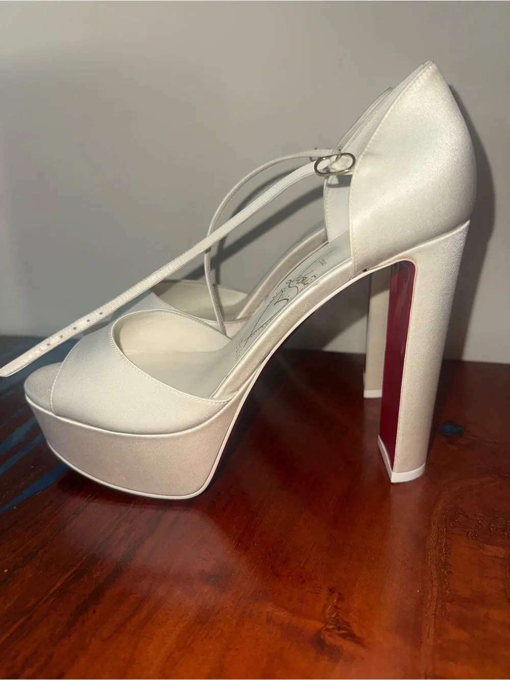 Christian Louboutin White Platform Sandaloo Sandals